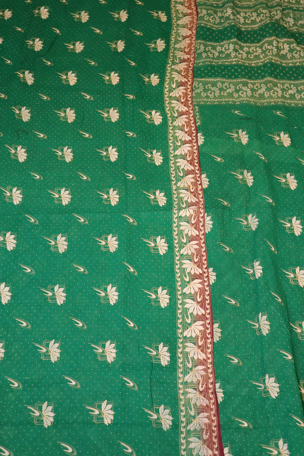 Kantha vintage tæppe ca 140x210 cm, bomuld