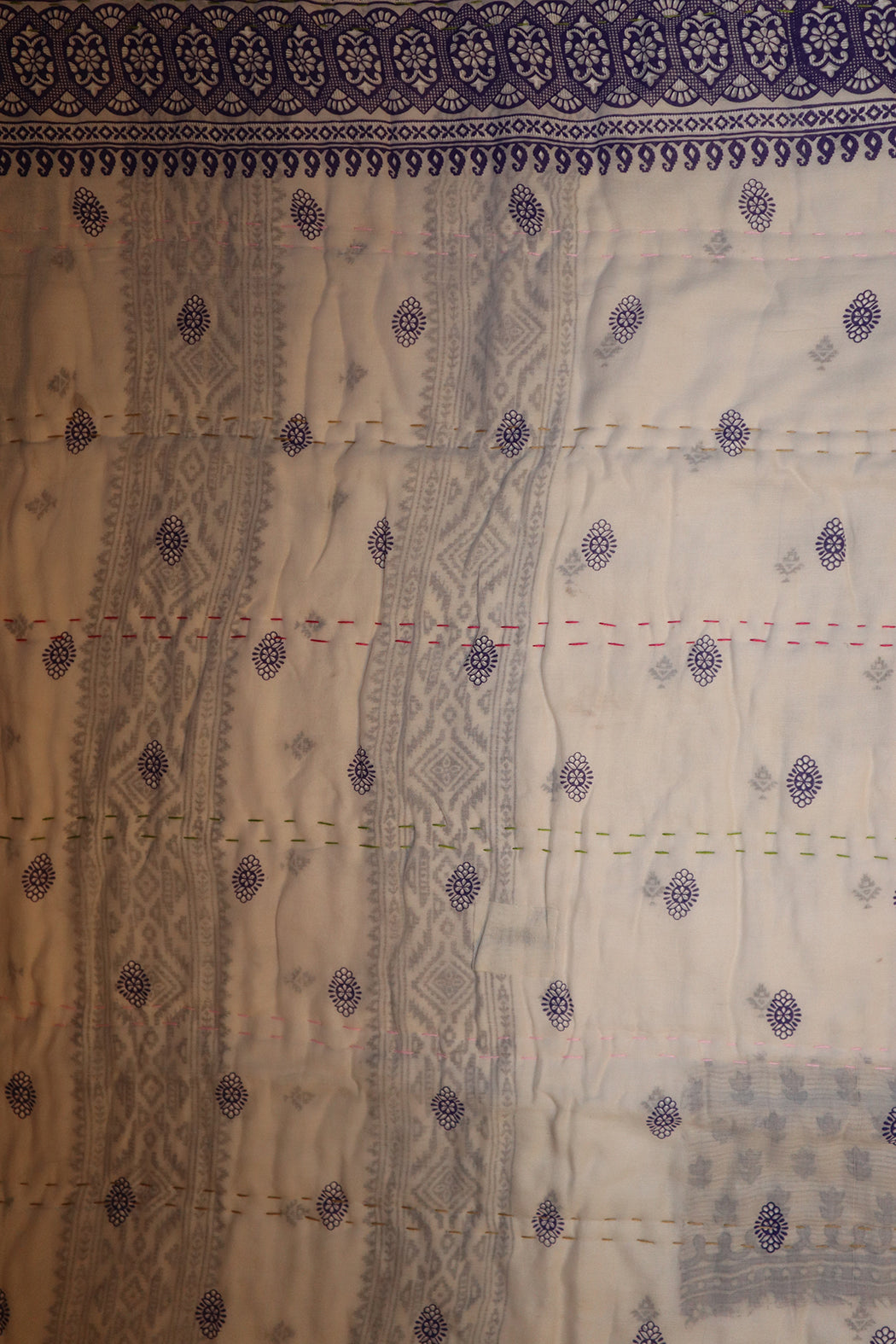Vintage sari quilt, cotton 140x100 cm
