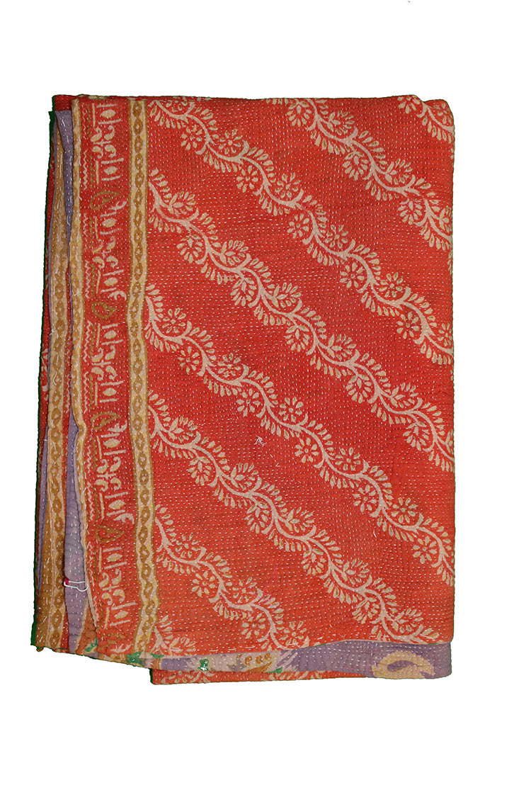 Kantha vintage tæppe ca 140x210 cm, bomuld