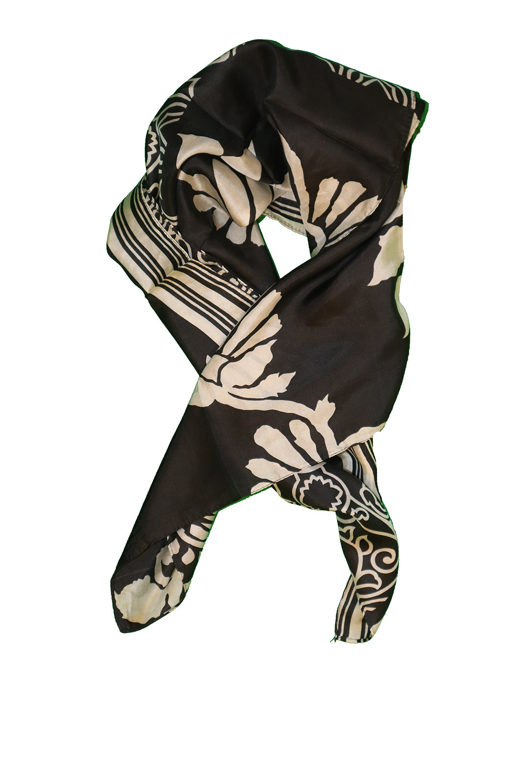 Sari vintage tørklæde 90x90 cm, silke, enkelt lag