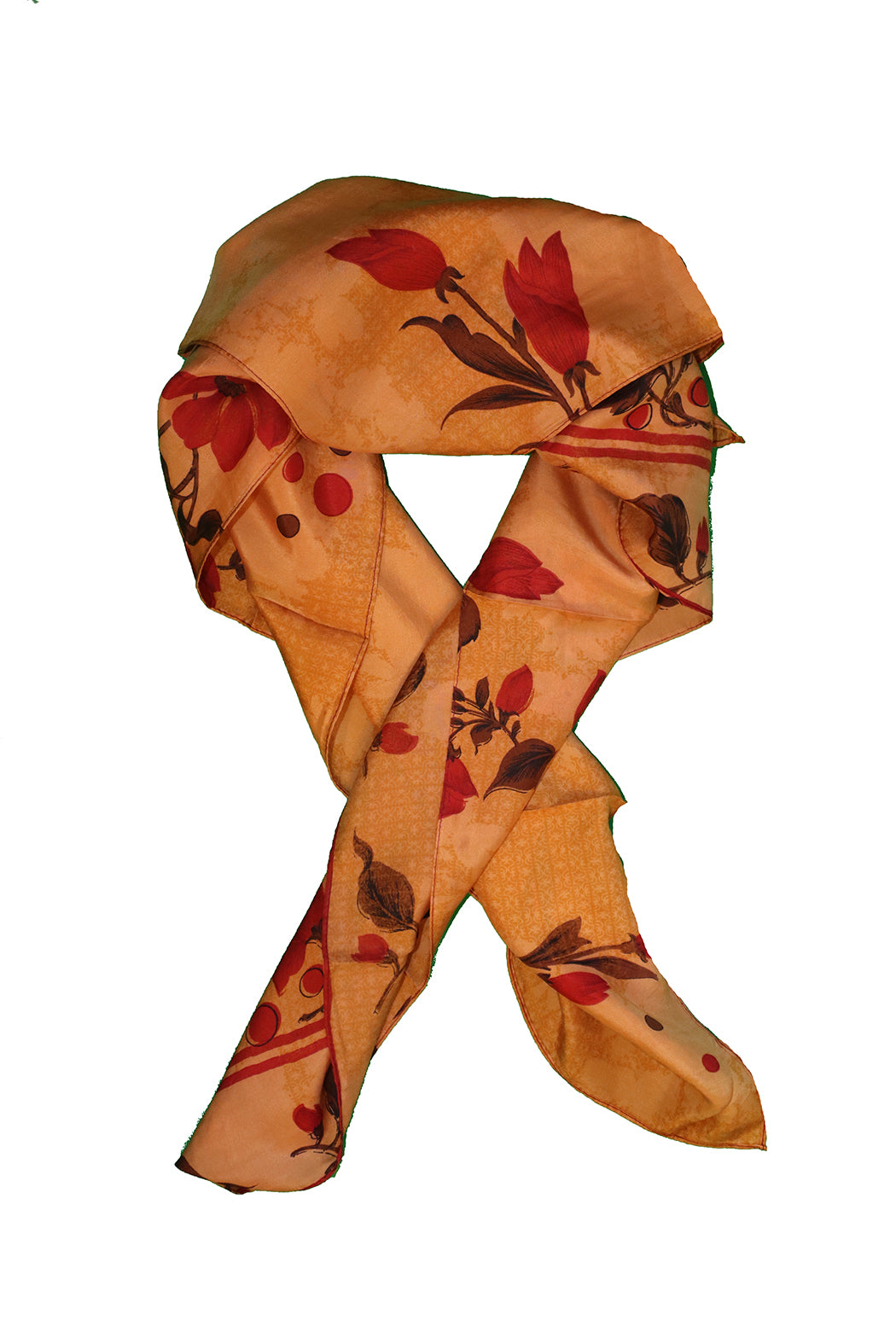 Sari vintage tørklæde 90x90 cm, silke, enkelt lag