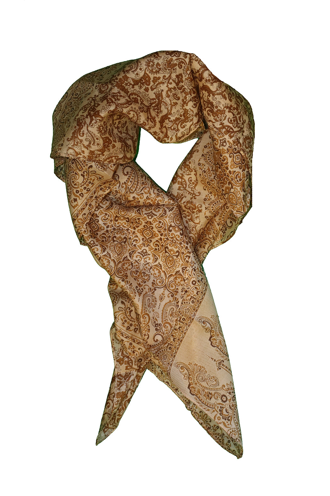 Sari vintage tørklæde 90x90 cm, silke, enkelt lag