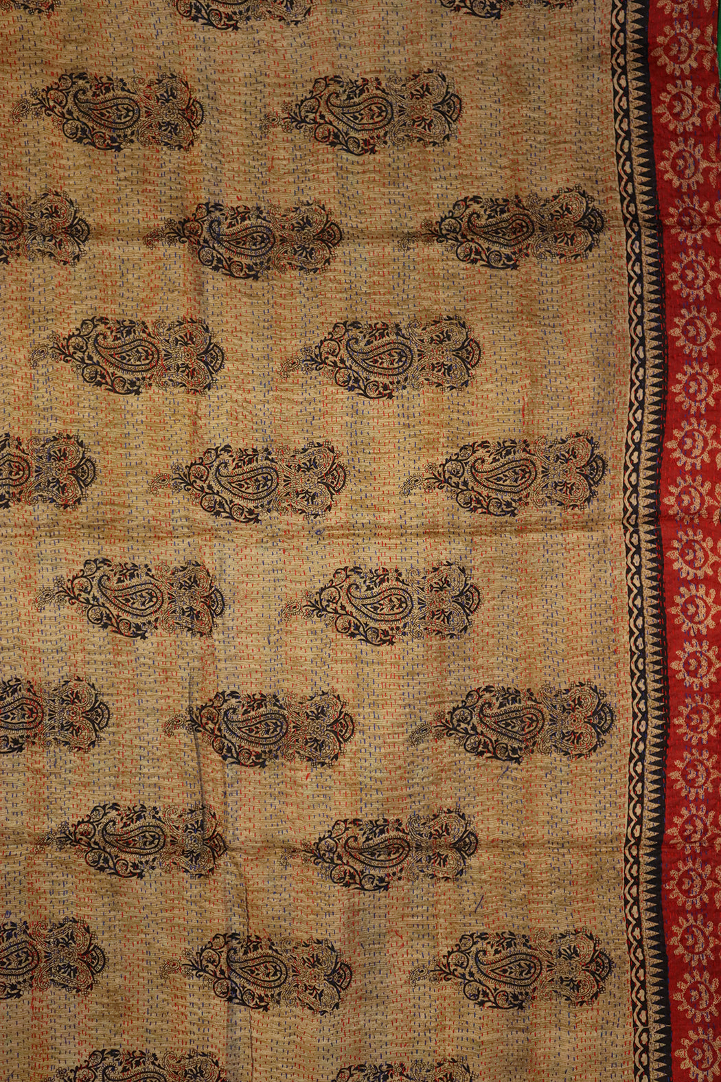 Sari-Kantha-Seidenschal 85*190 cm