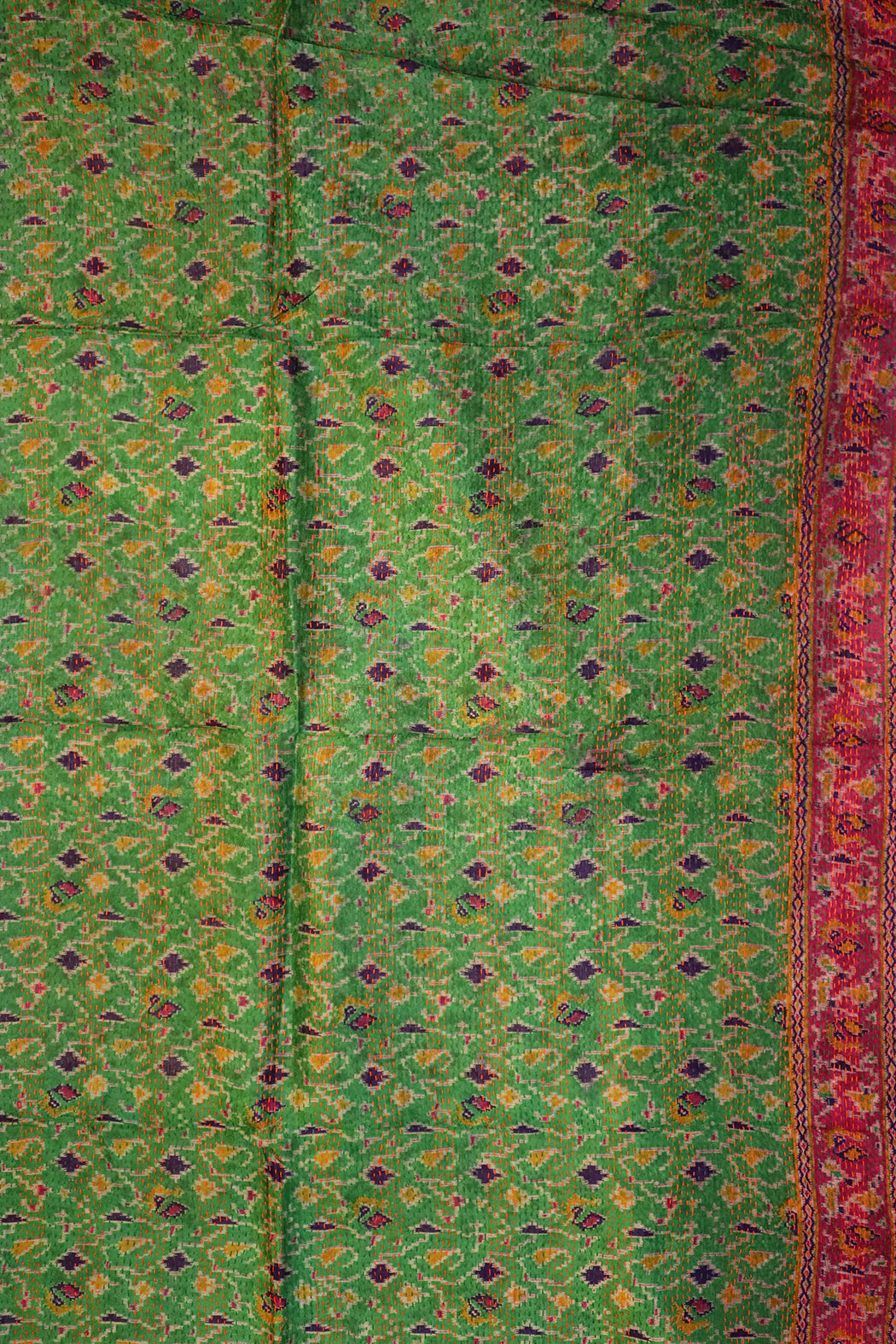 Sari-Kantha-Seidenschal 85*190 cm