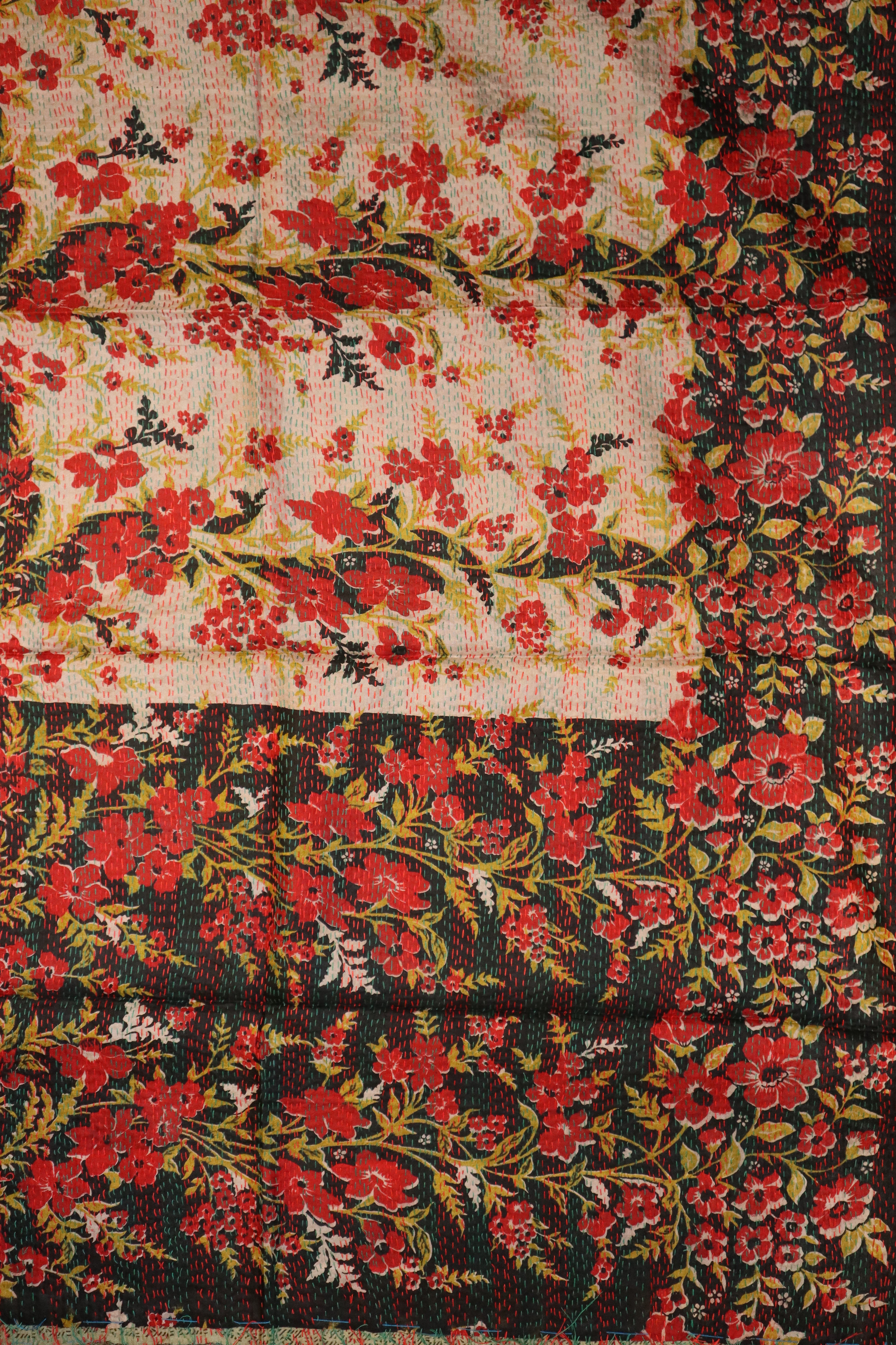 Sari-Kantha-Seidenschal 85*190 cm