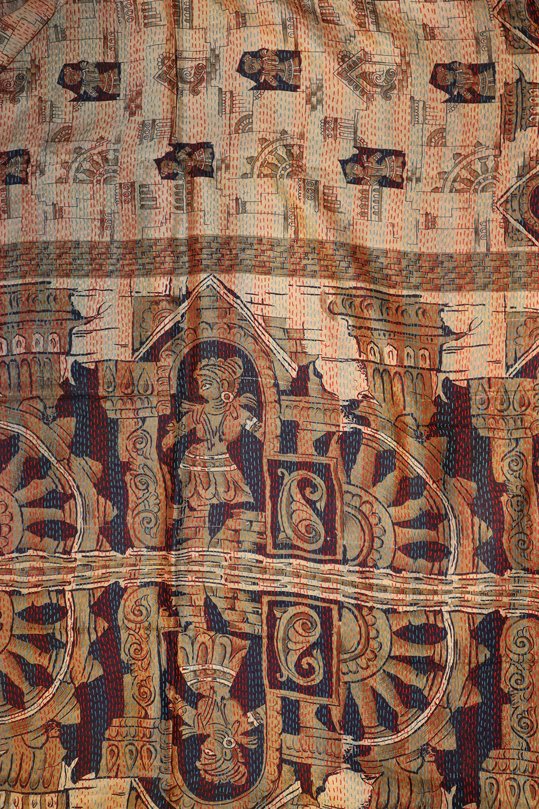 Sari kantha silk scarf 85*190 cm
