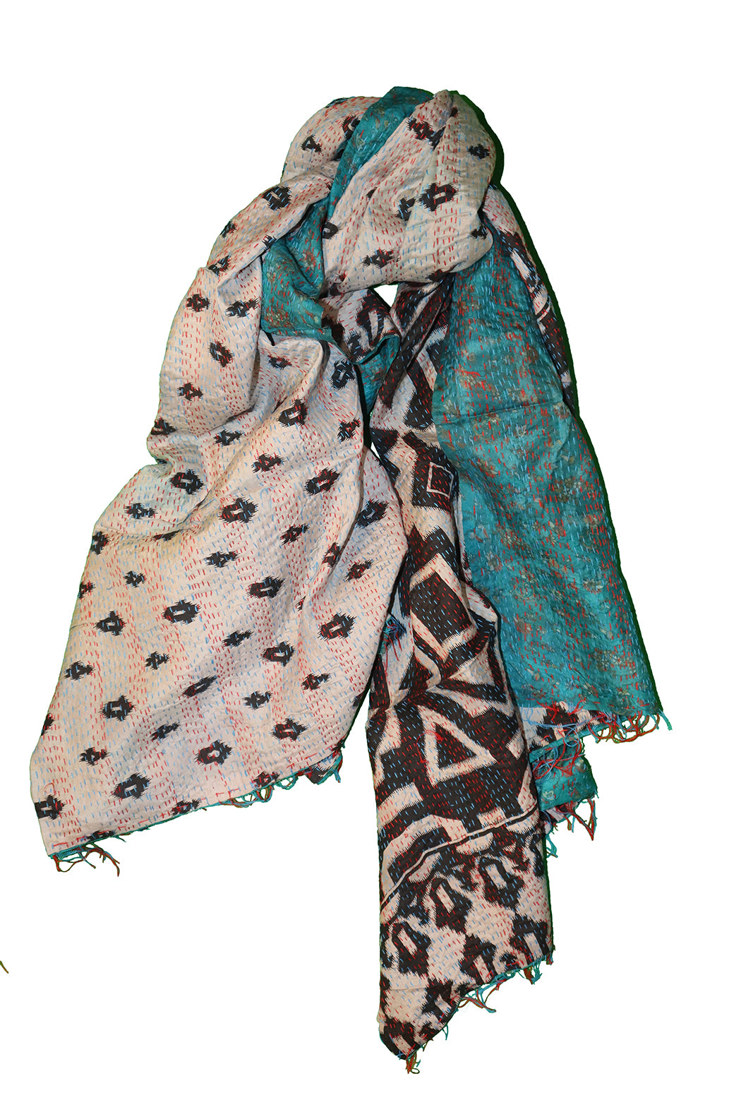 Sari-Kantha-Seidenschal 85*190 cm