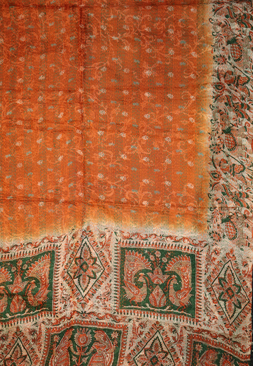 Sari-Kantha-Seidenschal 85*190 cm