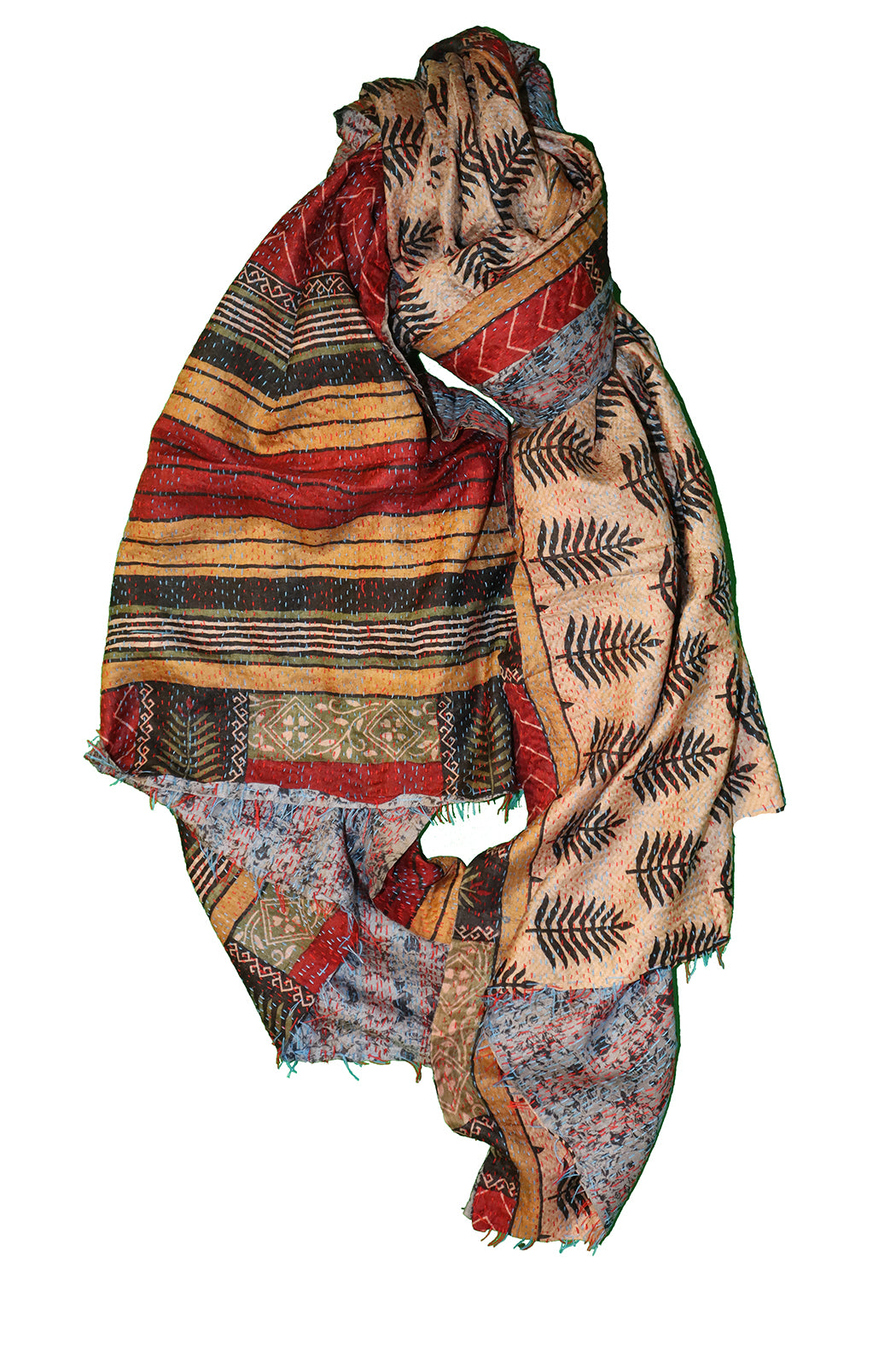 Sari-Kantha-Seidenschal 85*190 cm