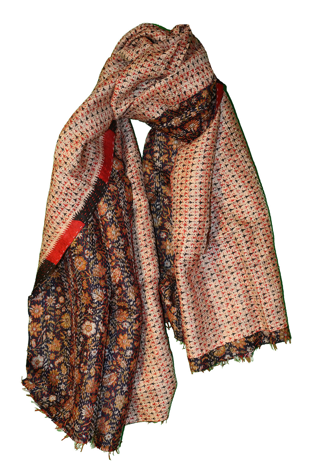 Sari-Kantha-Seidenschal 85*190 cm