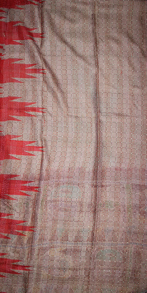 Sari kantha silke tørklæde 85*190 cm