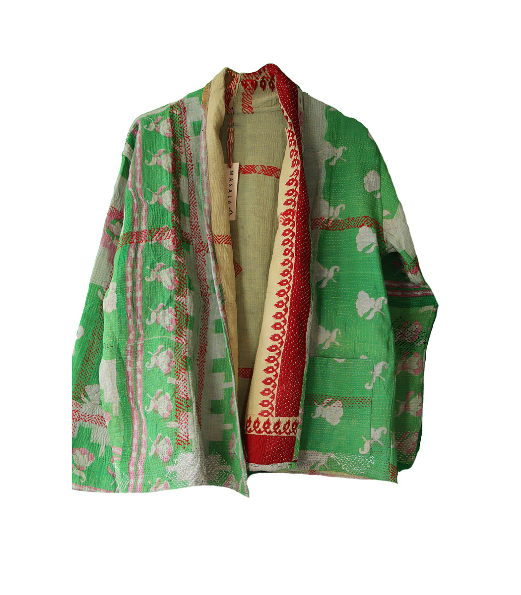 Ally kantha quilt jakke bomuld one size