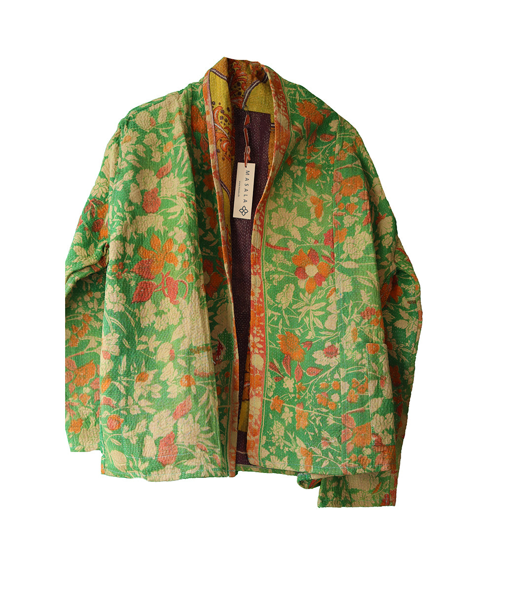 Ally kantha quilt jakke bomuld one size