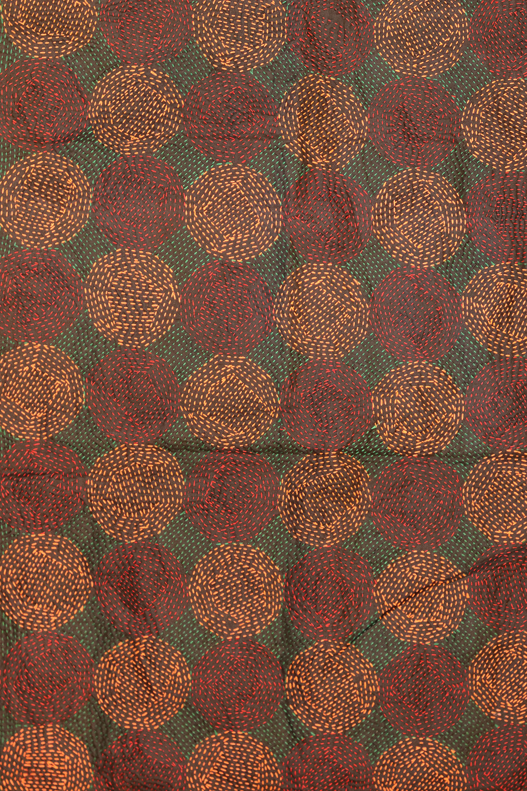 Kantha Vintage-Schal 40x190 cm, Seide, rundes Kantha