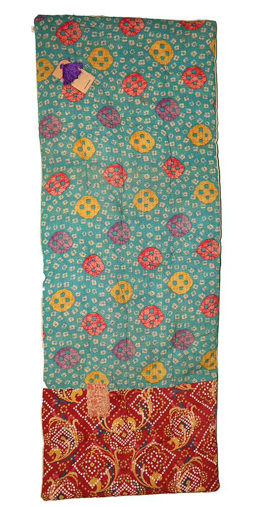 Kantha vintage bænkhynde 45*120 cm bomuld