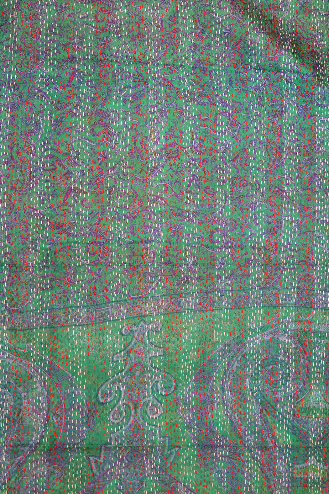 Sari kantha silk scarf 40*190 cm