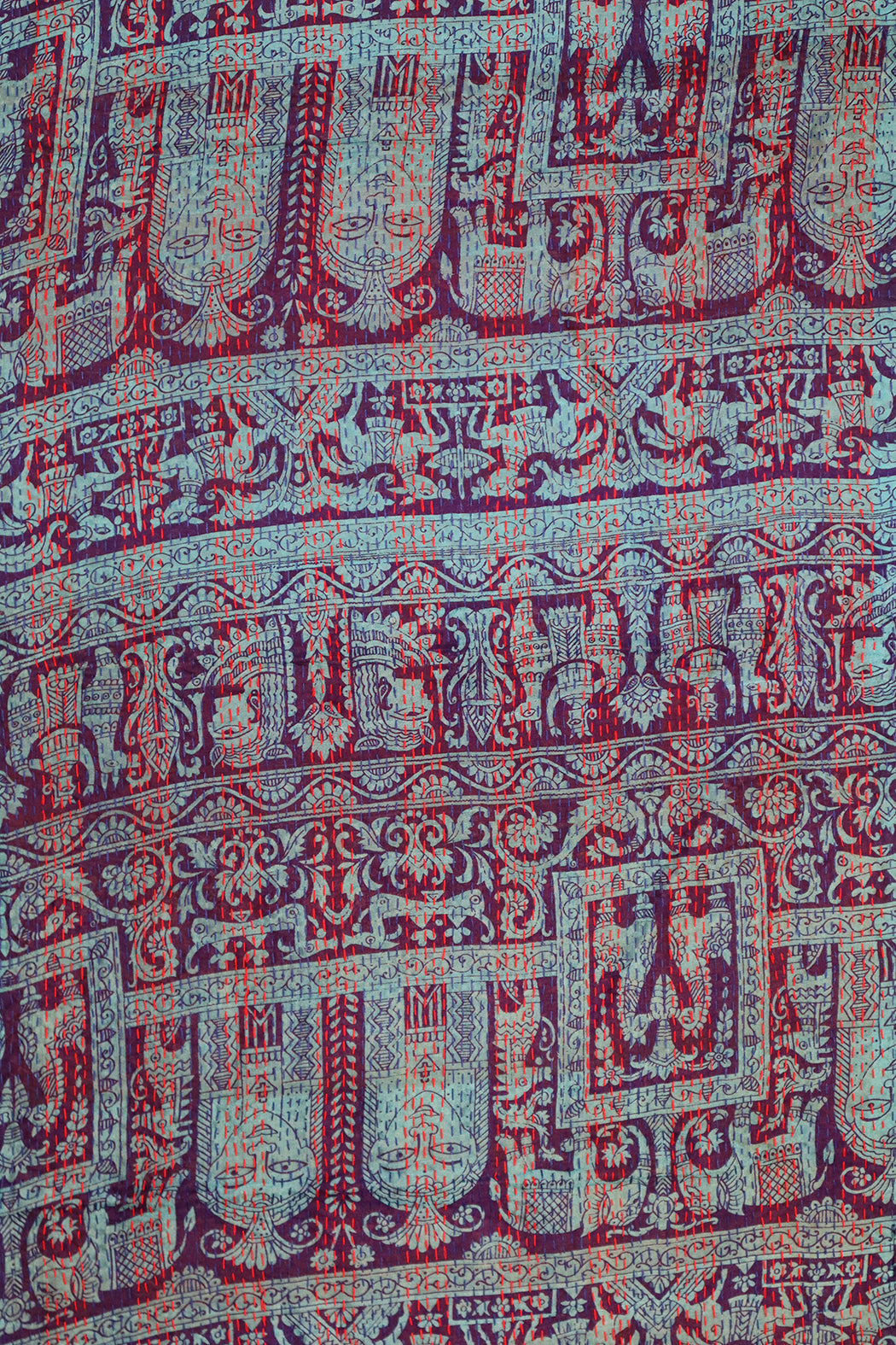Sari-Kantha-Seidenschal 40*190 cm
