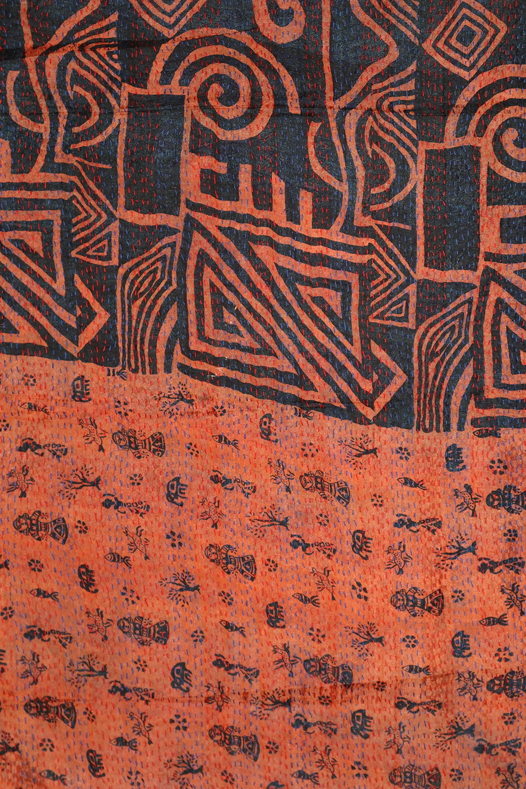 Sari kantha silk scarf 40*190 cm
