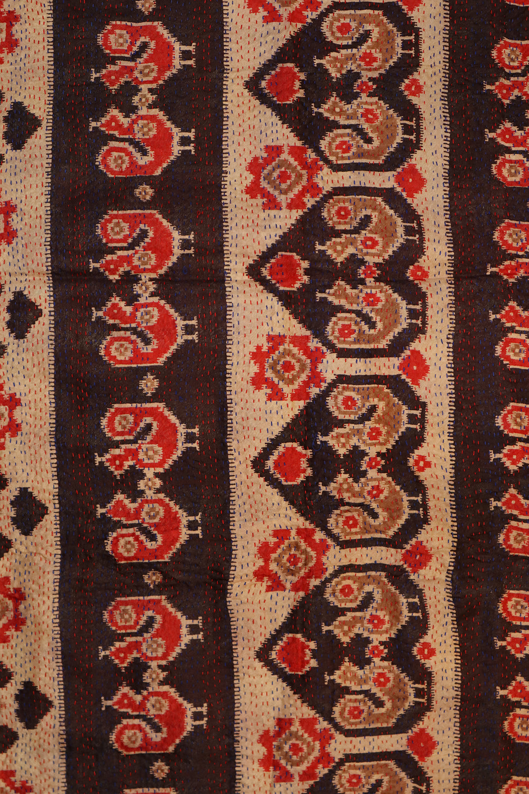 Sari kantha silk scarf 40*190 cm