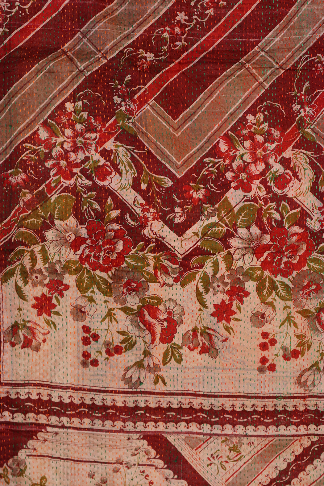 Sari-Kantha-Seidenschal 40*190 cm