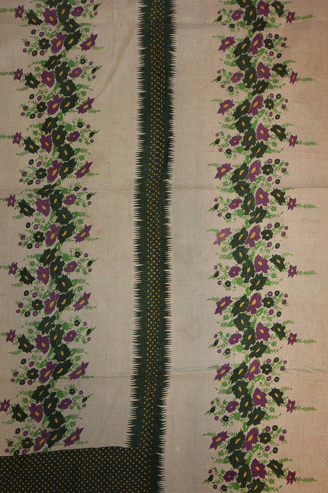 Recycled kantha vintage tæppe ca 140x210 cm, bomuld