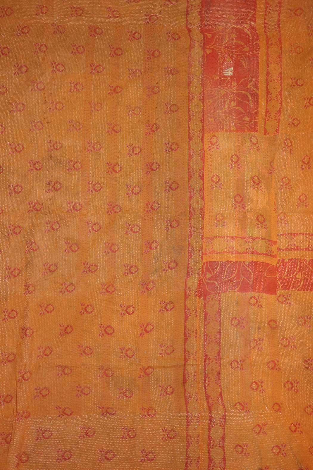 Kantha vintage tæppe ca 140x210 cm, bomuld