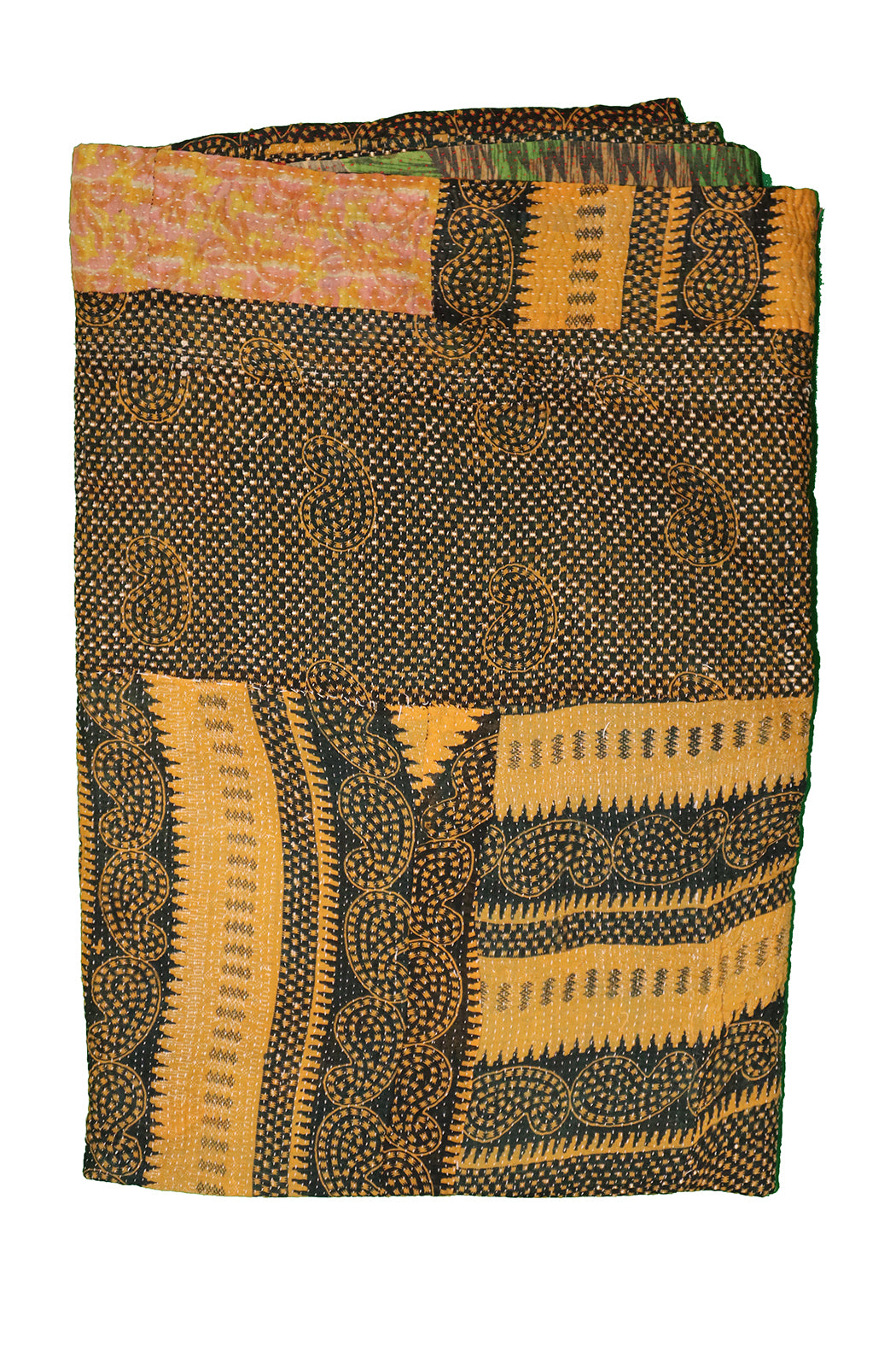 Kantha vintage tæppe ca 140x210 cm, bomuld