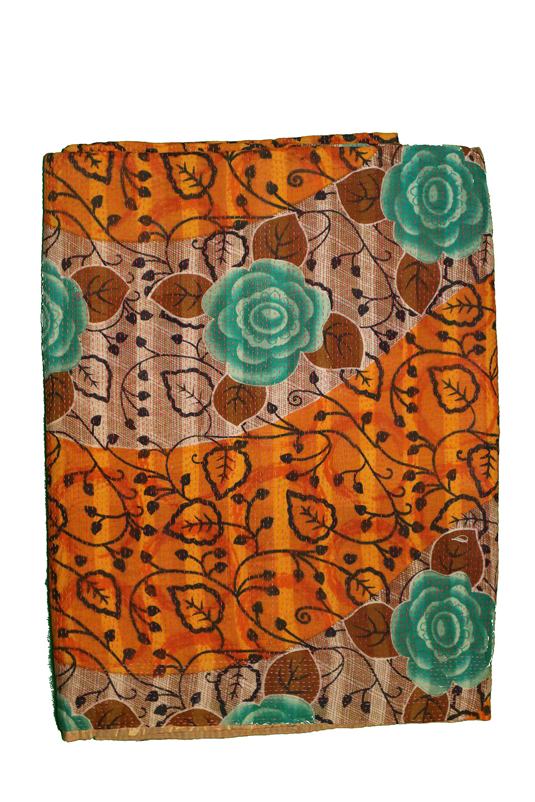 Kantha vintage tæppe ca 140x210 cm, bomuld