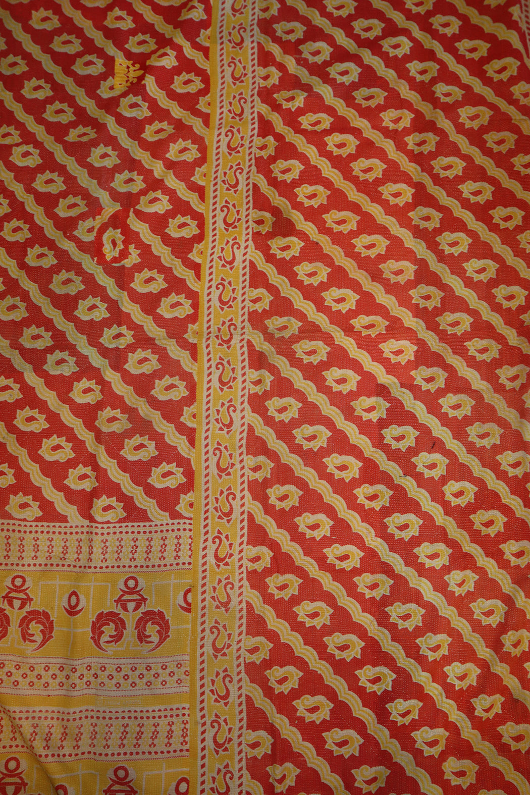 Kantha vintage tæppe ca 140x210 cm, bomuld