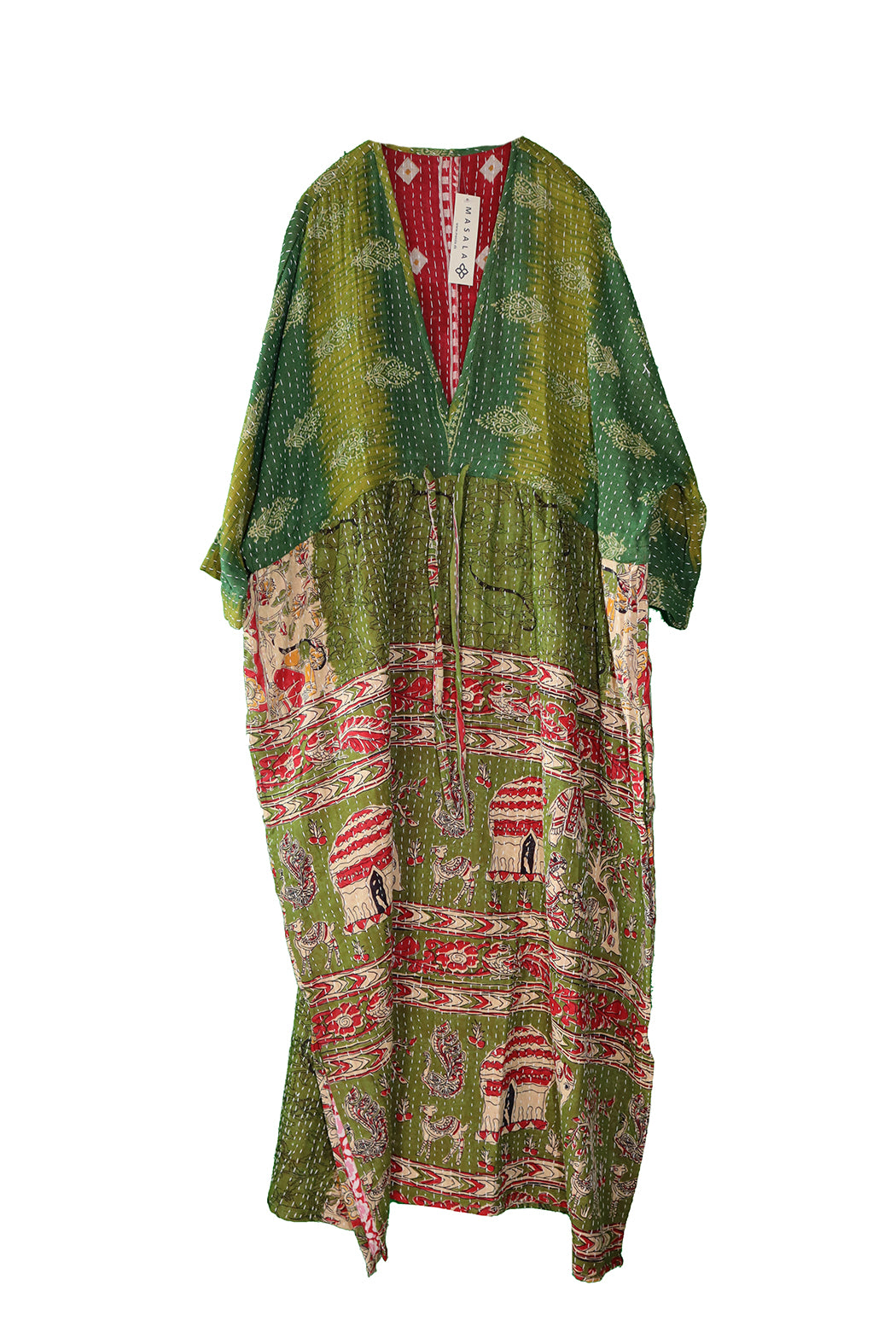 Ulrika Kantha langes Baumwollkleid, Einheitsgröße