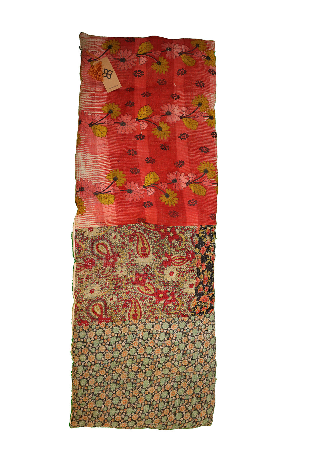 Kantha vintage bænkhynde 45*120 cm bomuld