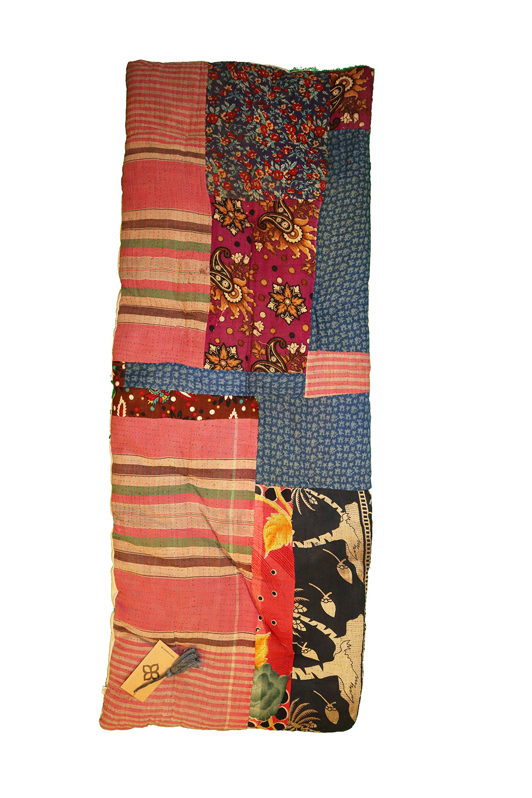 Kantha vintage bænkhynde 45*120 cm bomuld