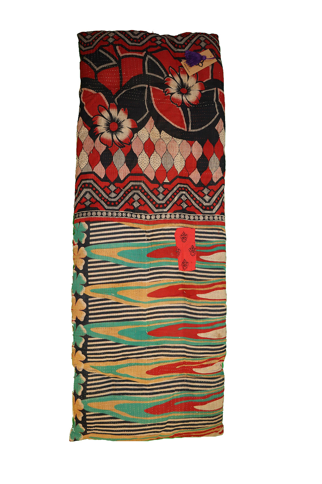 Kantha vintage bænkhynde 45*120 cm bomuld