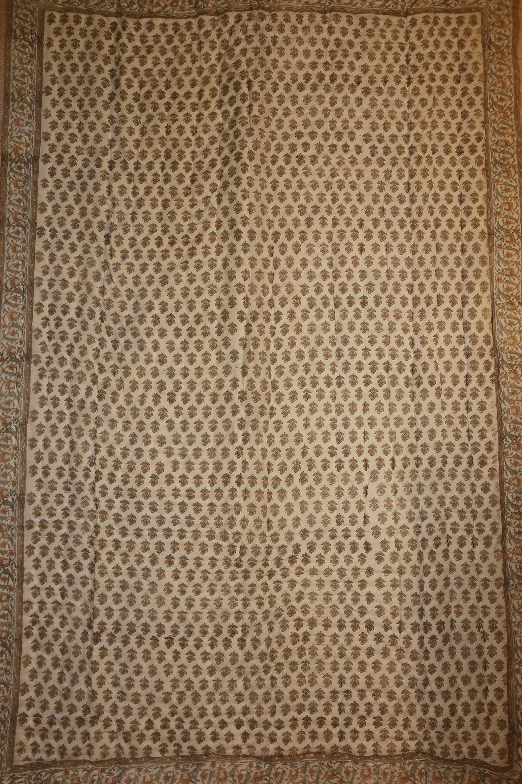Håndlavet blokprint quiltet vattæppe 150*220 cm grå , bomuld