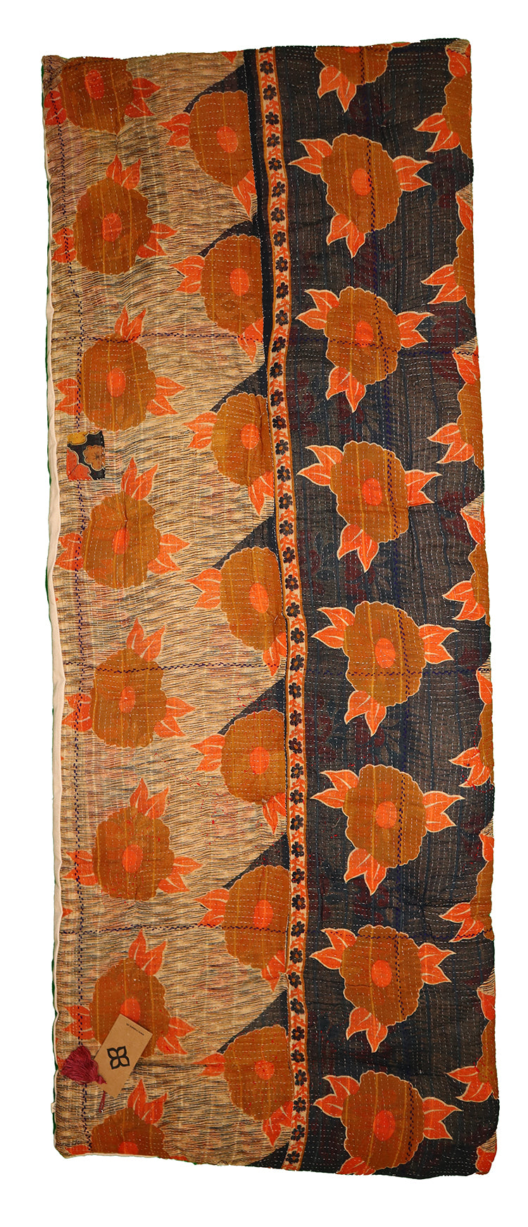 Kantha vintage rullemadras 55*150 cm bomuld