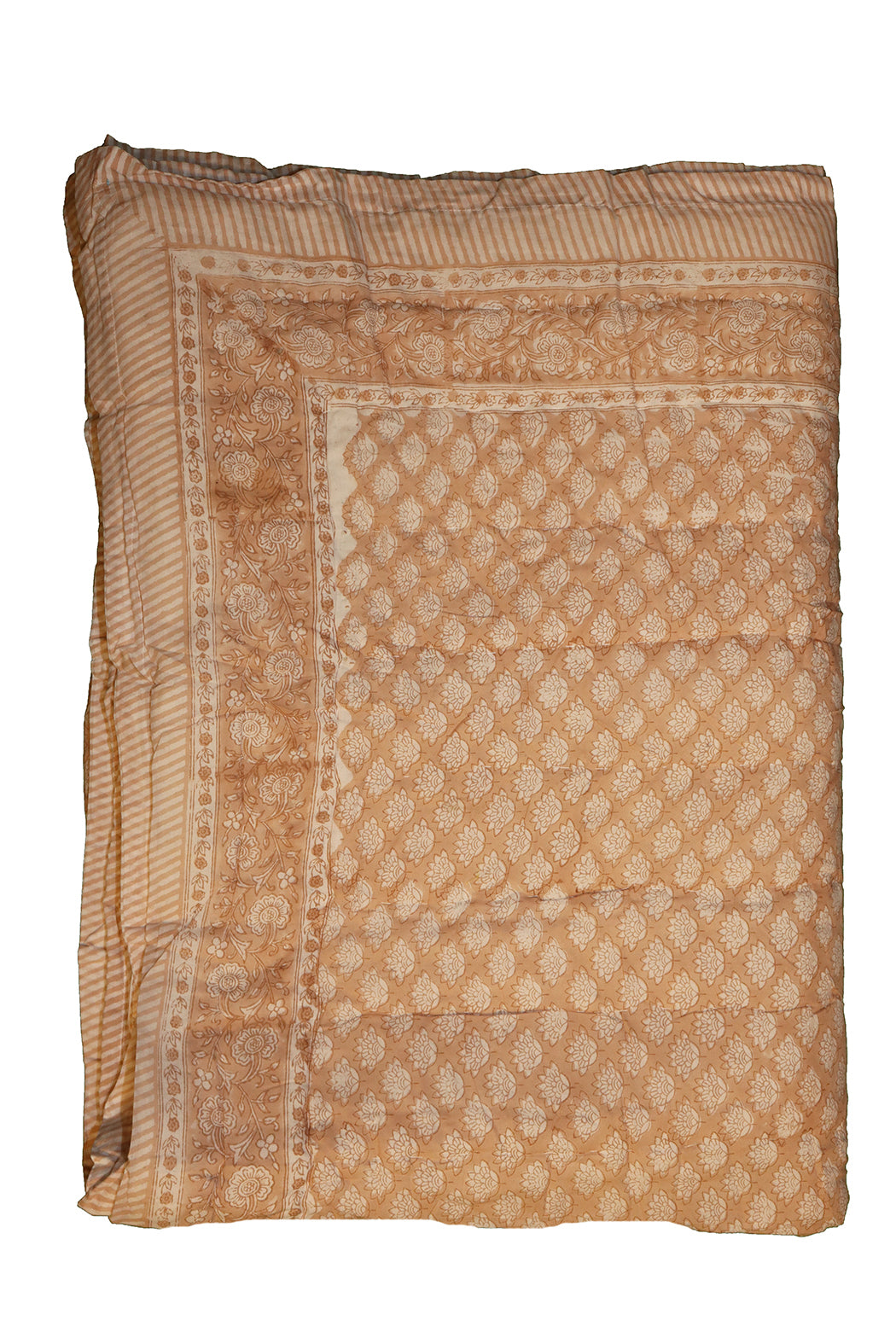 Blockdruck-Steppdecke 150 x 220 cm, rosa, Baumwolle