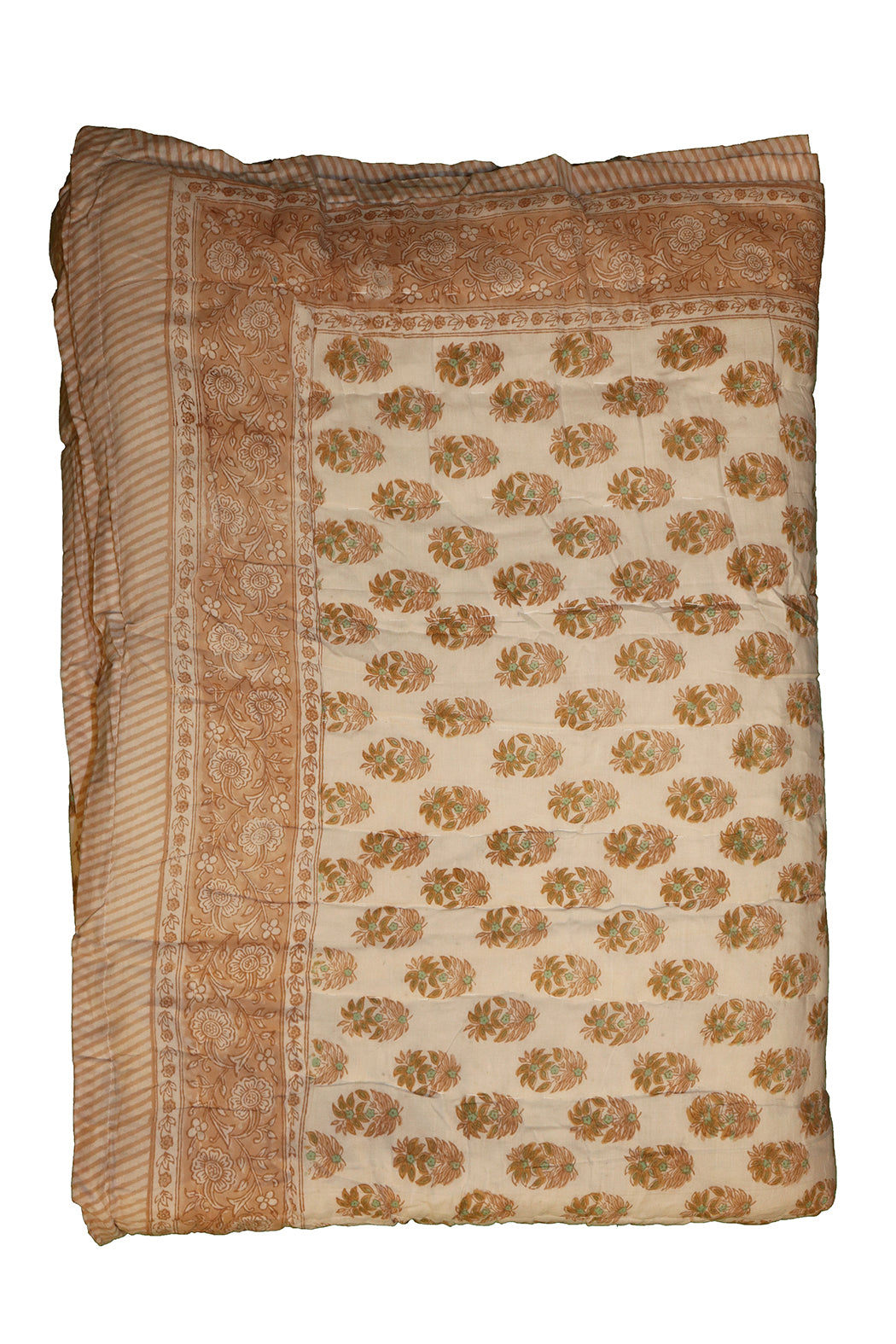 Blockdruck-Steppdecke 150 x 220 cm, rosa, Baumwolle