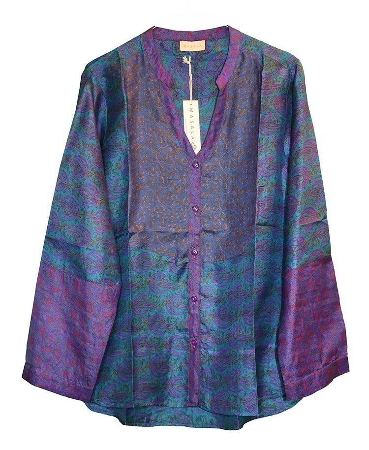 Better vintage sari silke skjorte