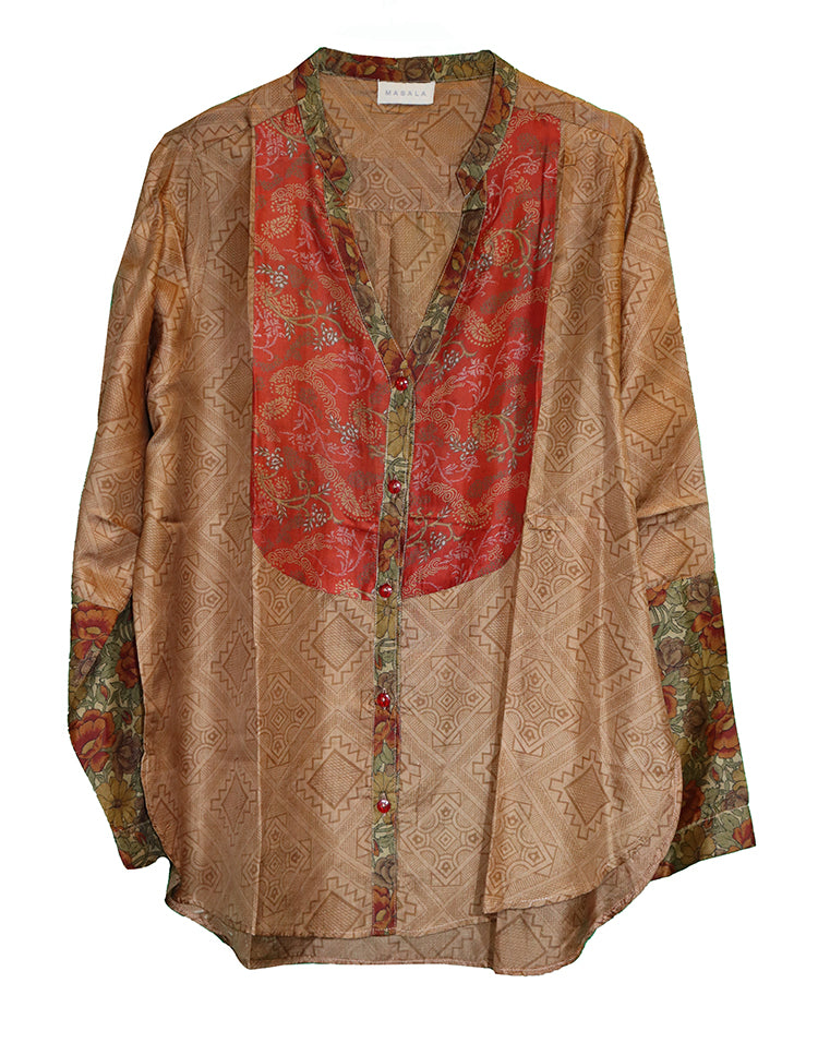 Better vintage sari silke skjorte