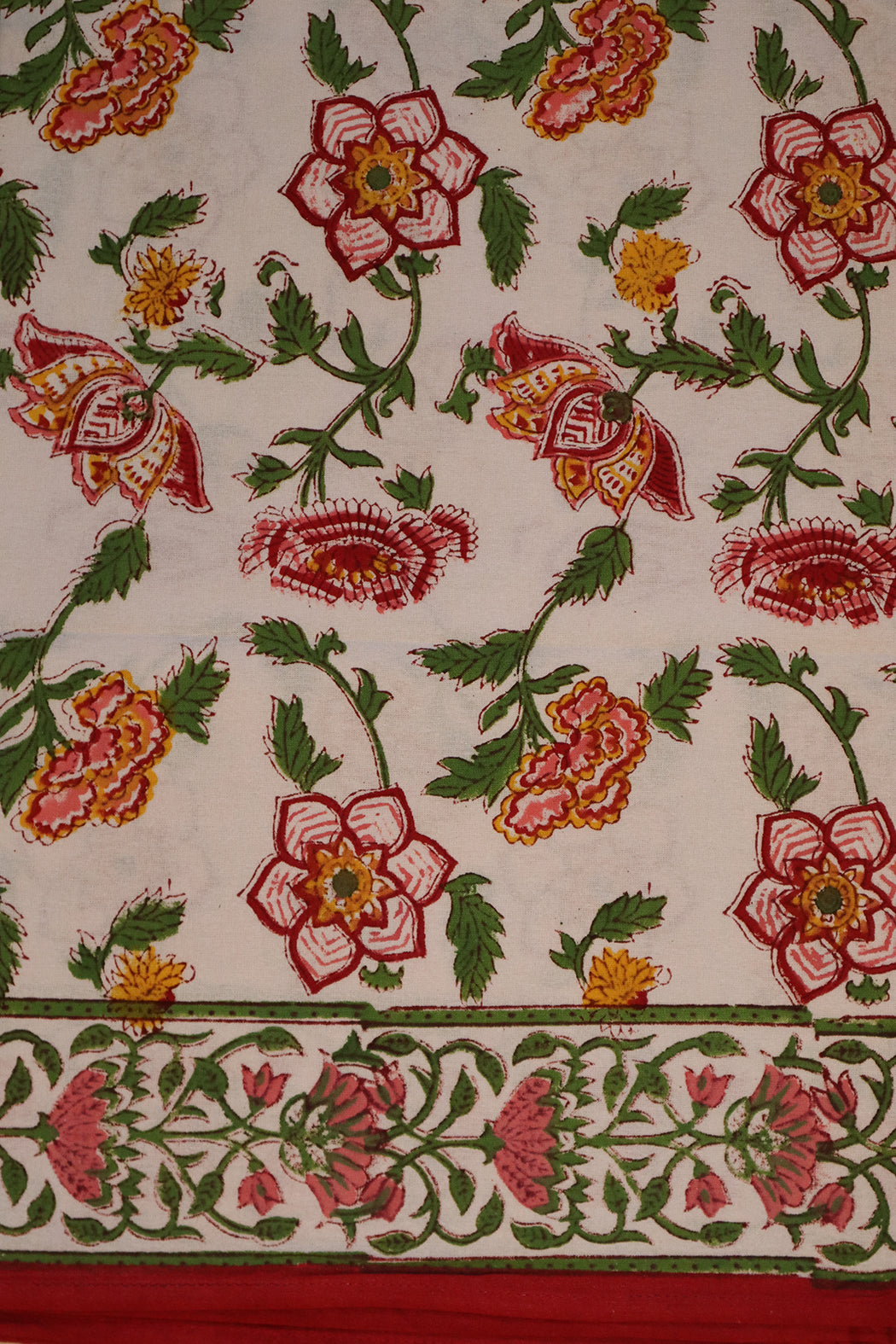 Tischdecke mit Blockdruck, 150 x 220 cm, Baumwolle