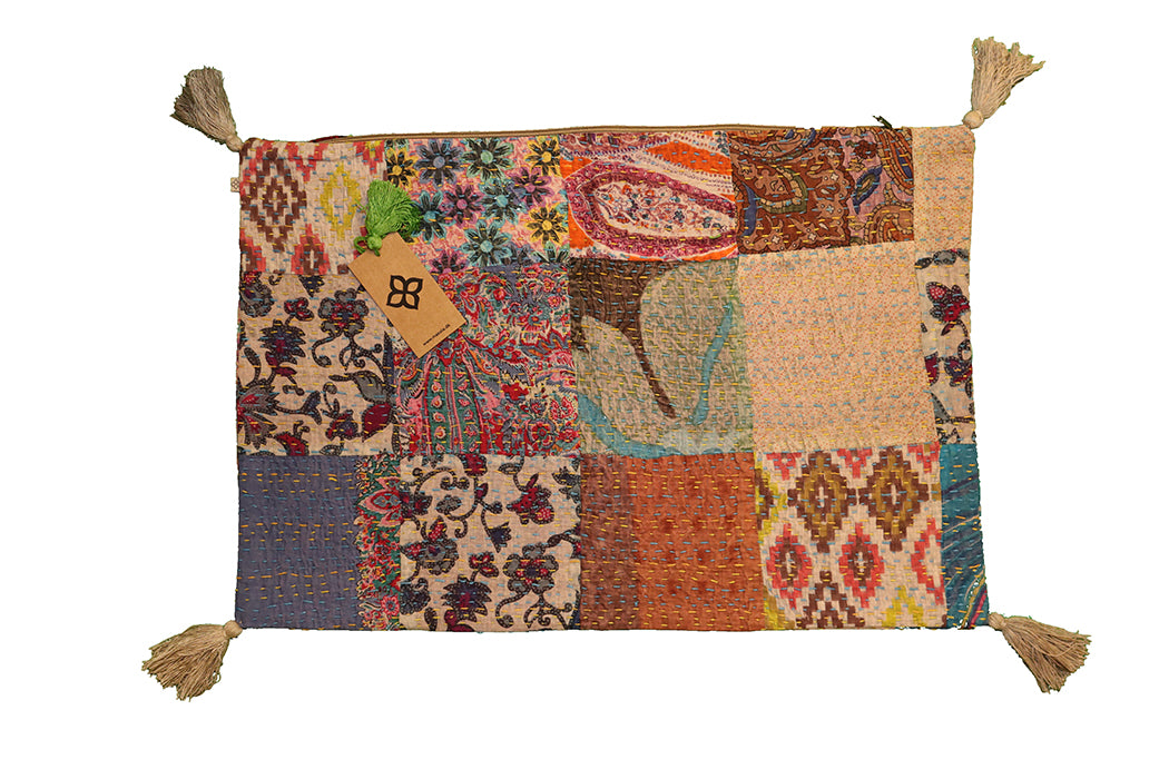 Kantha Stonewash-Kissen 40*60 cm, Baumwolle