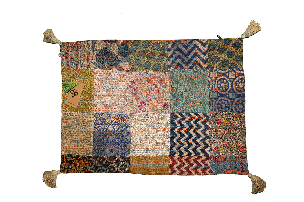 Kantha Stonewash-Kissen 50*70 cm, Baumwolle