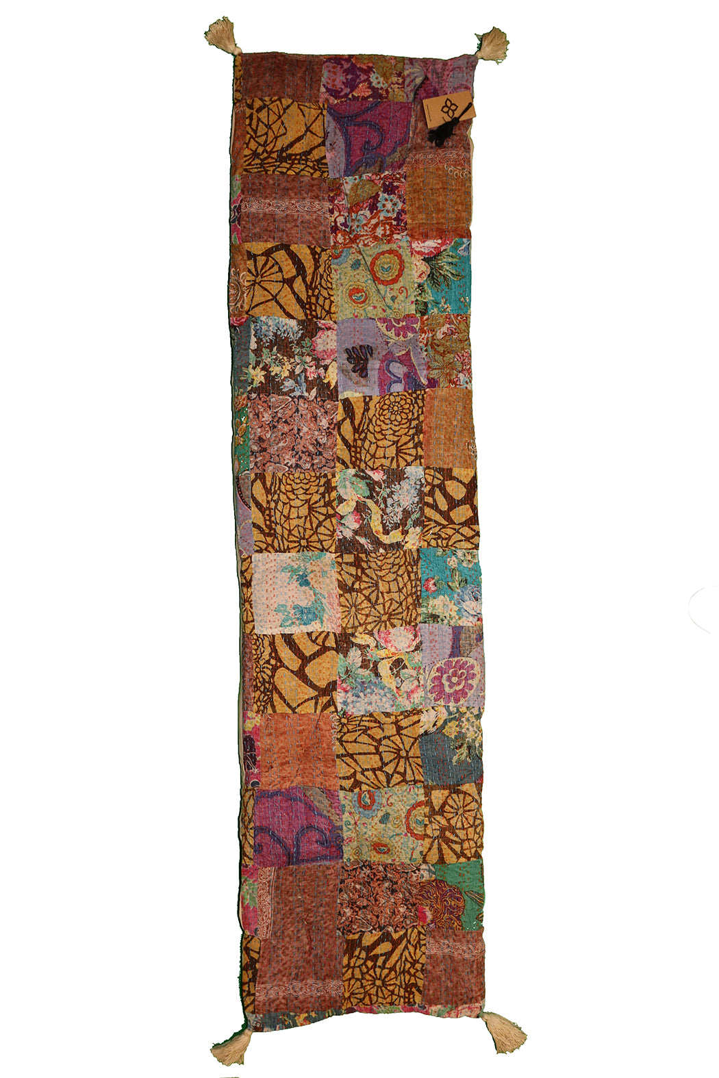 Kantha stonewash bænkhynde – Blød Bomuld | 45x180 cm | MASALA