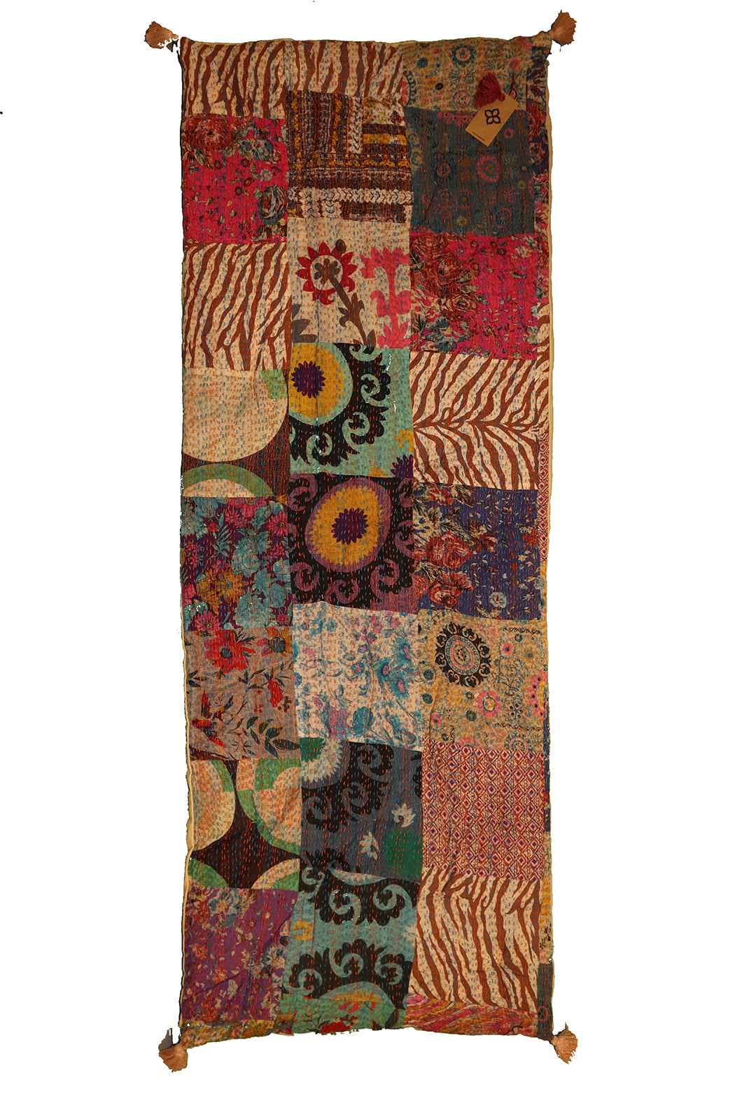 Kantha stonewash madras – Blød Bomuld | 65x180 cm | MASALA