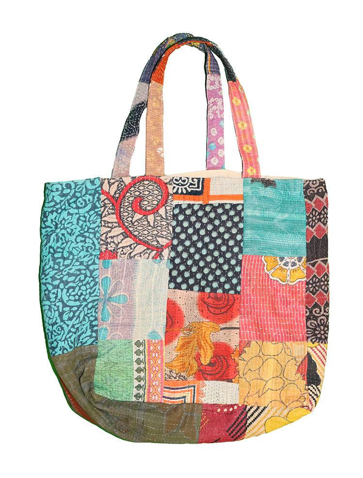 Kantha patchwork shopper