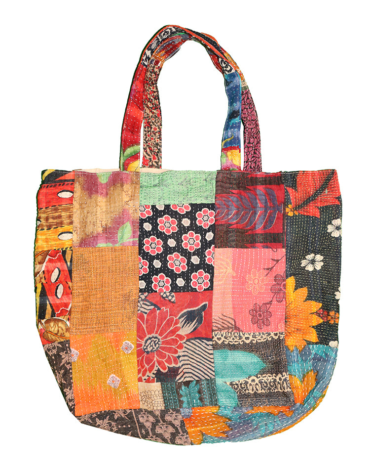 Kantha patchwork shopper