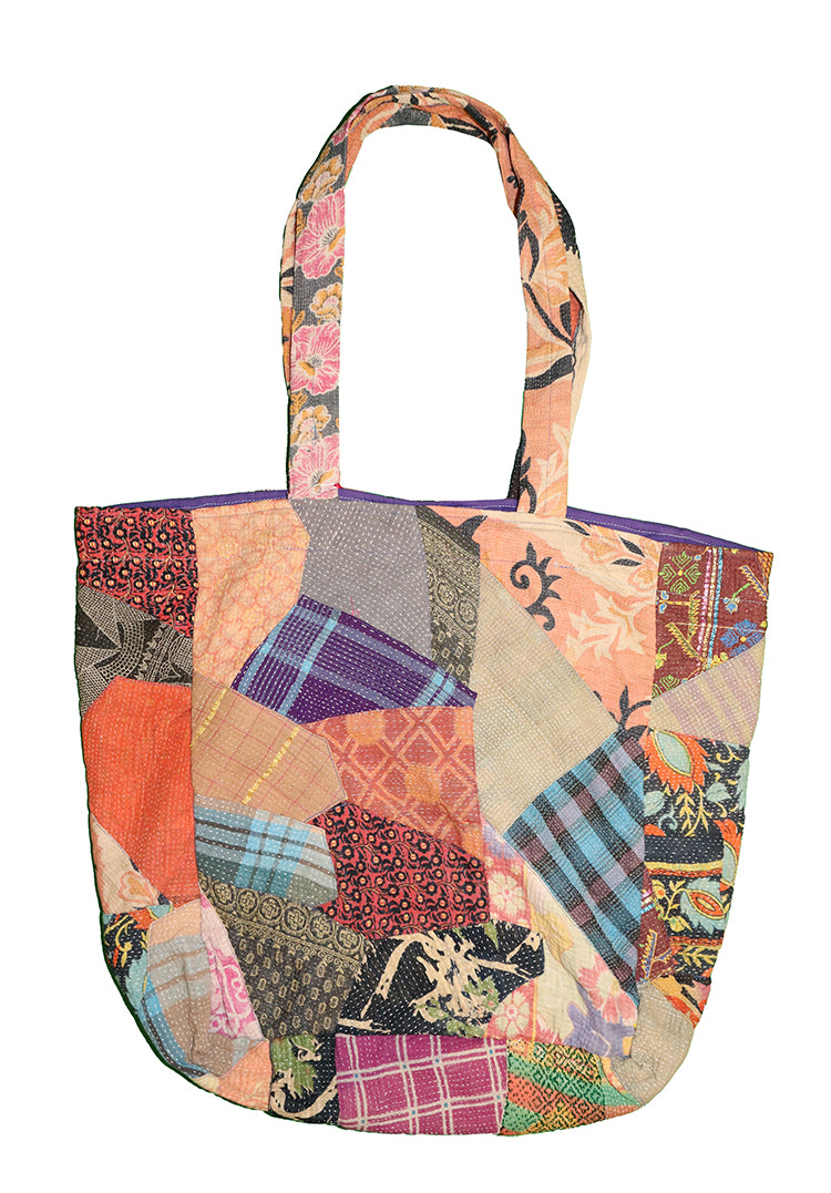 Kantha patchwork shopper