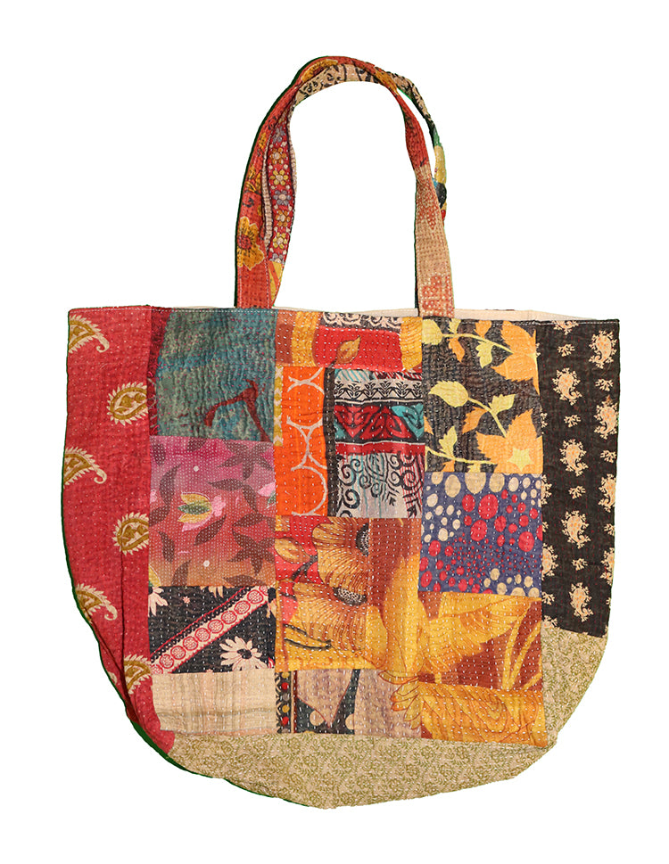 Kantha patchwork shopper