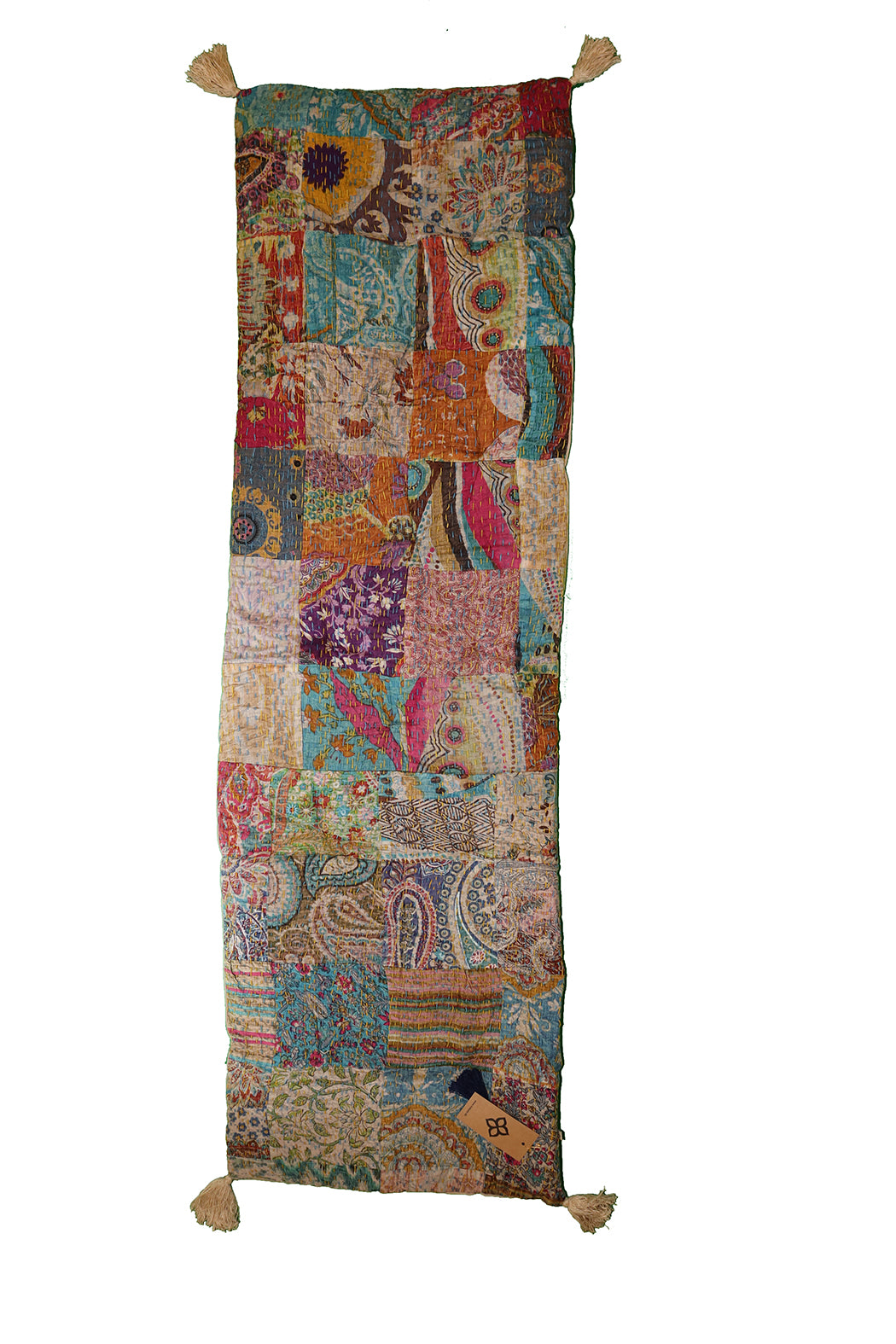 Kantha stonewash bænkhynde – Blød Bomuld | 45x150 cm | MASALA