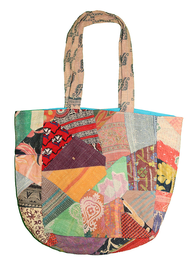 Kantha patchwork shopper